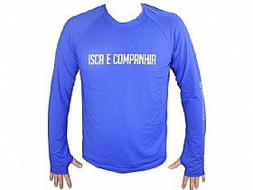 Camiseta Poliamida Isca e Companhia Azul - Sem Capuz e Com Luvinha FPS 50+
