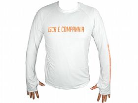Camiseta Poliamida Isca e Companhia Branca - Sem Capuz e Com Luvinha FPS 50+