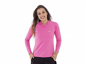 Camiseta Feminina Poliamida Mar Negro 49272 Rosa - Sem Capuz e Com Luvinha