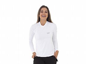 Camiseta Feminina Poliamida Mar Negro 49272 Branca - Sem Capuz e Com Luvinha